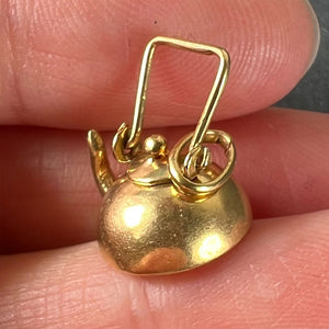 Vintage Teapot 18K Yellow Gold Charm Pendant
