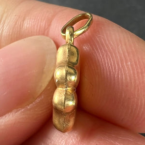 Vintage Puffy Shamrock Lucky Four-Leaved Clover 18K Yellow Gold Charm Pendant