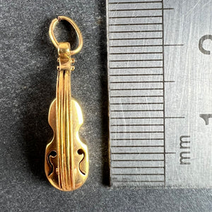 Vintage 18K Yellow Gold Violin Charm Pendant