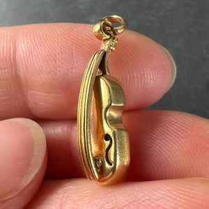 Vintage 18K Yellow Gold Violin Charm Pendant