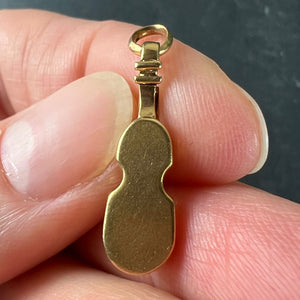 Vintage 18K Yellow Gold Violin Charm Pendant