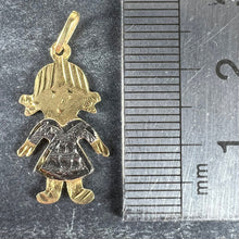 Load image into Gallery viewer, Vintage Girl Doll 18K Yellow White Gold Charm Pendant
