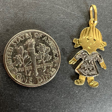 Load image into Gallery viewer, Vintage Girl Doll 18K Yellow White Gold Charm Pendant
