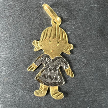 Load image into Gallery viewer, Vintage Girl Doll 18K Yellow White Gold Charm Pendant
