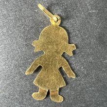 Load image into Gallery viewer, Vintage Girl Doll 18K Yellow White Gold Charm Pendant
