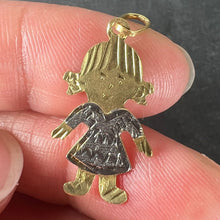 Load image into Gallery viewer, Vintage Girl Doll 18K Yellow White Gold Charm Pendant
