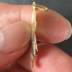 Vintage Girl Doll 18K Yellow White Gold Charm Pendant