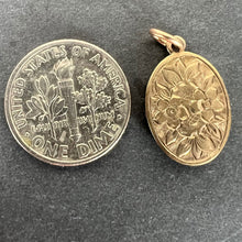 Load image into Gallery viewer, Antique 9K Yellow Gold Mirror Flowers and Leaves Charm Pendant
