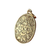 Load image into Gallery viewer, Antique 9K Yellow Gold Mirror Flowers and Leaves Charm Pendant
