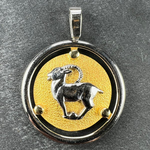 Kosun 14K Yellow White Gold Zodiac Capricorn Charm Pendant