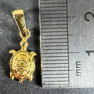 Vintage 18K Yellow Gold Turtle Tortoise Charm Pendant