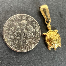 Load image into Gallery viewer, Vintage 18K Yellow Gold Turtle Tortoise Charm Pendant

