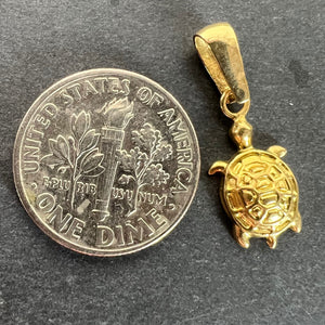 Vintage 18K Yellow Gold Turtle Tortoise Charm Pendant