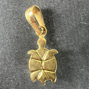 Vintage 18K Yellow Gold Turtle Tortoise Charm Pendant