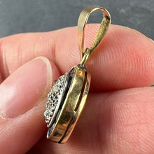 Load image into Gallery viewer, French Sapphire Diamond 18K Yellow Gold Target Charm Pendant
