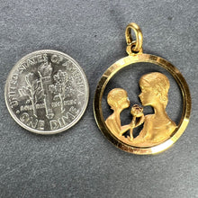 Load image into Gallery viewer, French 18K Yellow Gold Mother and Child Rose Medal Pendant
