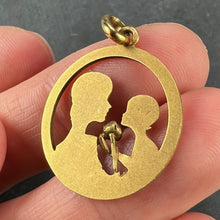 Load image into Gallery viewer, French 18K Yellow Gold Mother and Child Rose Medal Pendant
