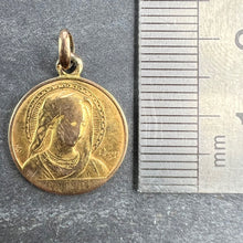 Load image into Gallery viewer, French Dropsy Virgin Mary Ave Maria 18K Yellow Gold Charm Pendant
