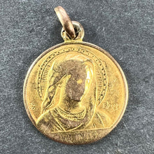 Load image into Gallery viewer, French Dropsy Virgin Mary Ave Maria 18K Yellow Gold Charm Pendant
