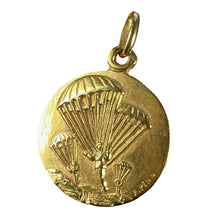 Load image into Gallery viewer, French Saint Michael Dragon Parachute Regiment 18K Yellow Gold Charm Pendant

