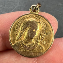 Load image into Gallery viewer, French Dropsy Virgin Mary Ave Maria 18K Yellow Gold Charm Pendant
