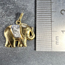 Load image into Gallery viewer, French Lucky Elephant Diamond 18K Yellow Gold Charm Pendant
