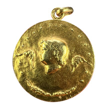 Load image into Gallery viewer, French Monnaie De Paris 18k Yellow Gold Angel of Peace Medal Pendant
