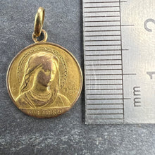 Load image into Gallery viewer, French Dropsy Virgin Mary Ave Maria 18K Yellow Gold Charm Pendant
