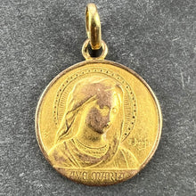 Load image into Gallery viewer, French Dropsy Virgin Mary Ave Maria 18K Yellow Gold Charm Pendant
