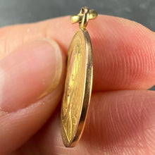 Load image into Gallery viewer, French Dropsy Virgin Mary Ave Maria 18K Yellow Gold Charm Pendant
