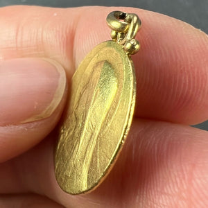 French Becker Virgin Mary 18K Yellow Gold Pendant Medal