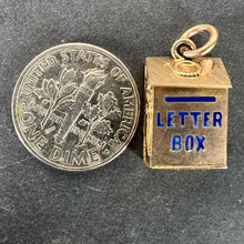 Load image into Gallery viewer, Vintage 9K Yellow Gold Letterbox Letter from Mother Enamel Charm Pendant
