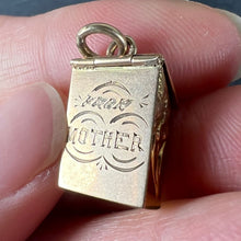 Load image into Gallery viewer, Vintage 9K Yellow Gold Letterbox Letter from Mother Enamel Charm Pendant
