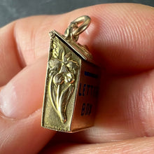 Load image into Gallery viewer, Vintage 9K Yellow Gold Letterbox Letter from Mother Enamel Charm Pendant
