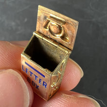 Load image into Gallery viewer, Vintage 9K Yellow Gold Letterbox Letter from Mother Enamel Charm Pendant
