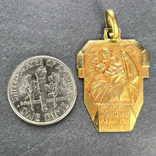 Load image into Gallery viewer, Antique French Holy Saint Christopher 18K Yellow Gold Charm Pendant
