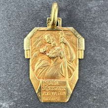 Load image into Gallery viewer, Antique French Holy Saint Christopher 18K Yellow Gold Charm Pendant
