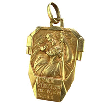 Load image into Gallery viewer, Antique French Holy Saint Christopher 18K Yellow Gold Charm Pendant
