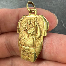 Load image into Gallery viewer, Antique French Holy Saint Christopher 18K Yellow Gold Charm Pendant
