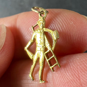 Lucky Chimney Sweep 9K Yellow Gold Charm Pendant