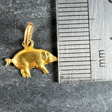 Load image into Gallery viewer, Vintage 18K Yellow Gold Lucky Pig Charm Pendant
