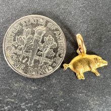 Load image into Gallery viewer, Vintage 18K Yellow Gold Lucky Pig Charm Pendant

