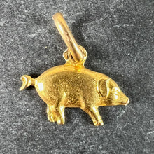 Load image into Gallery viewer, Vintage 18K Yellow Gold Lucky Pig Charm Pendant
