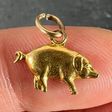 Load image into Gallery viewer, Vintage 18K Yellow Gold Lucky Pig Charm Pendant
