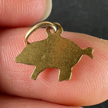 Load image into Gallery viewer, Vintage 18K Yellow Gold Lucky Pig Charm Pendant
