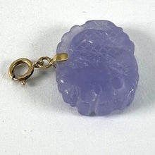 Load image into Gallery viewer, Vintage Carved Lavender Jade Dragon 14K Yellow Gold Charm Pendant
