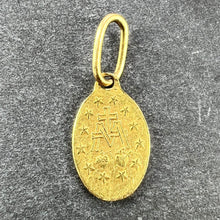 Load image into Gallery viewer, Mini Virgin Mary Miraculous Medal 18K Yellow Gold Charm Pendant
