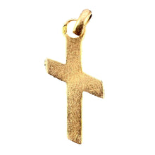 Load image into Gallery viewer, French 18K Yellow Gold Angled Cross Charm Pendant
