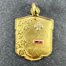 Load image into Gallery viewer, Augis Plus Qu’Hier Ruby Diamond 18K Yellow Gold Love Forever Charm Pendant
