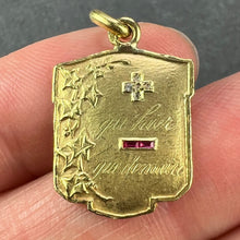 Load image into Gallery viewer, Augis Plus Qu’Hier Ruby Diamond 18K Yellow Gold Love Forever Charm Pendant
